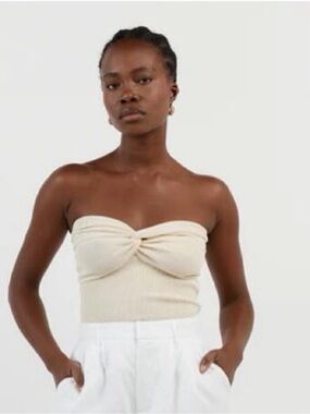 Dissh Strapless Twist Front Tube Top - Cream
